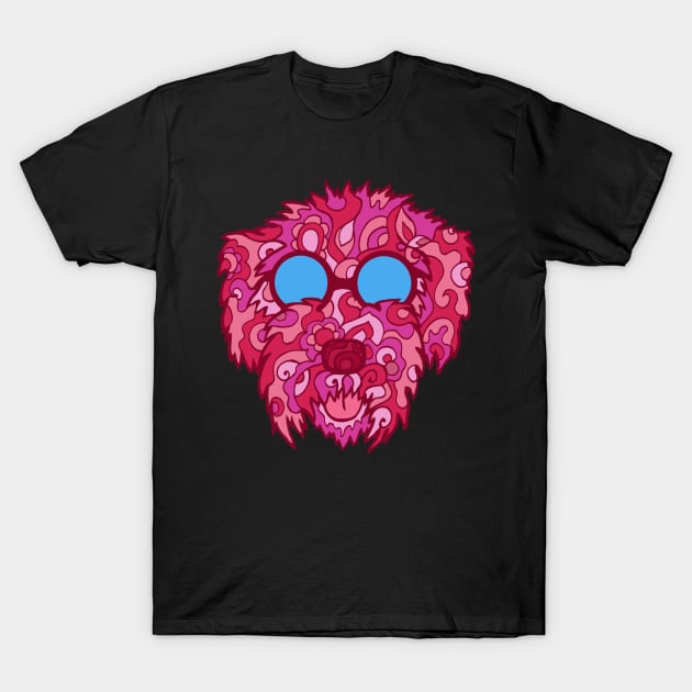 Cool Cockapoo in Pinks T-Shirt by TimeTravellers